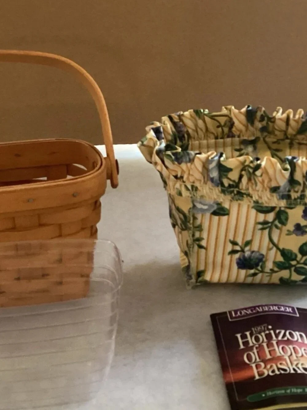 Longaberger Woven 1997 Horizon of Hope Storage Basket Liner Protector
